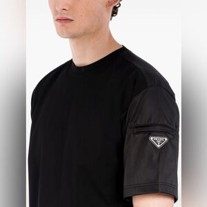Prada Black T-Shirt with Logo Patch